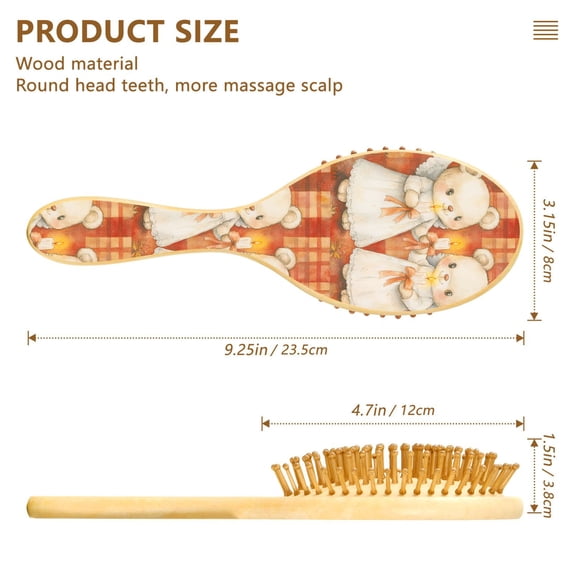 YAZAOO Soft Hair Brush Hair Comb Detangler Angel Bears Illuminating The Season Smoothing Hair Care Beauty Gift