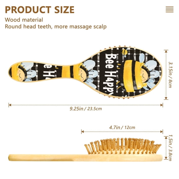 YAZAOO Soft Hair Brush Hair Comb Detangler Bee Sleeping Smoothing Hair Care Beauty Gift