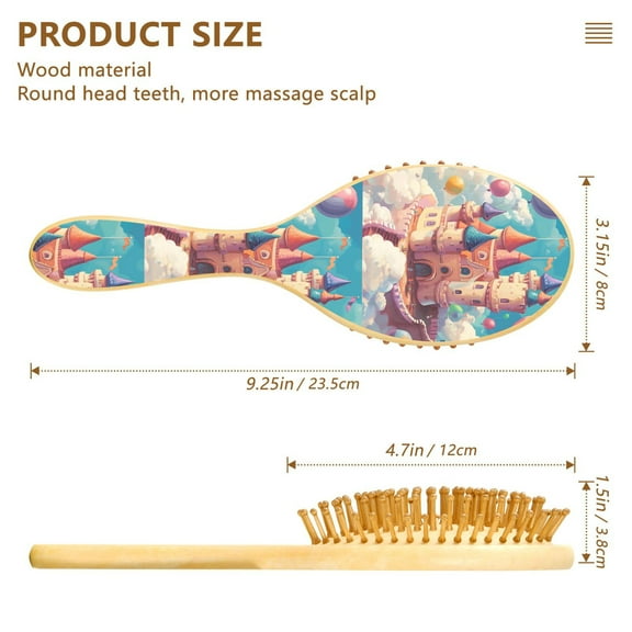 YAZAOO Soft Hair Brush Hair Comb Detangler Cartoon Candy Castle Painting Smoothing Hair Care Beauty Gift