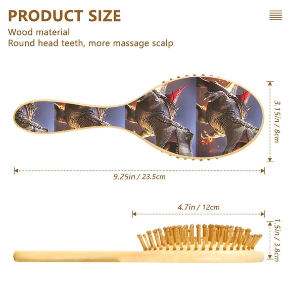 YAZAOO Soft Hair Brush Hair Comb Detangler Cartoon Of Dinosaur Smoothing Hair Care Beauty Gift