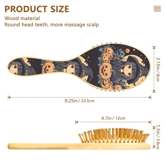 YAZAOO Soft Hair Brush Hair Comb Detangler Cartoon Witch Smoothing Hair Care Beauty Gift