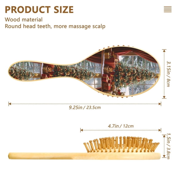 YAZAOO Soft Hair Brush Hair Comb Detangler Christmas Tree Decorated with Gifts Smoothing Hair Care Beauty Gift