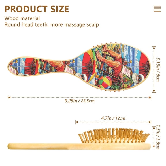 YAZAOO Soft Hair Brush Hair Comb Detangler Christmas at Beach Smoothing Hair Care Beauty Gift