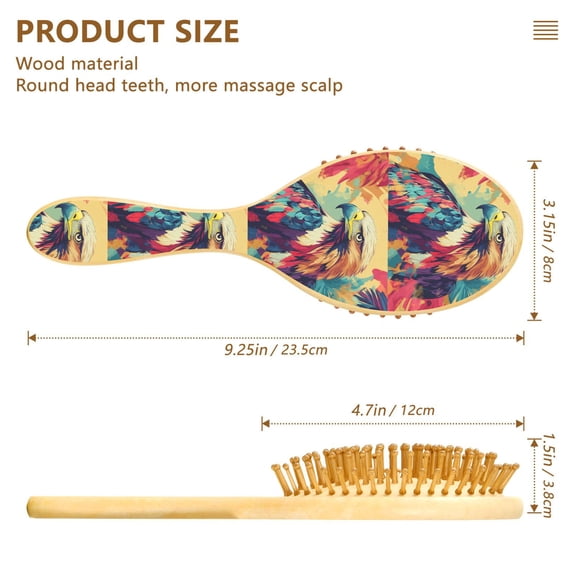 YAZAOO Soft Hair Brush Hair Comb Detangler Colorful Bird Plainting Smoothing Hair Care Beauty Gift