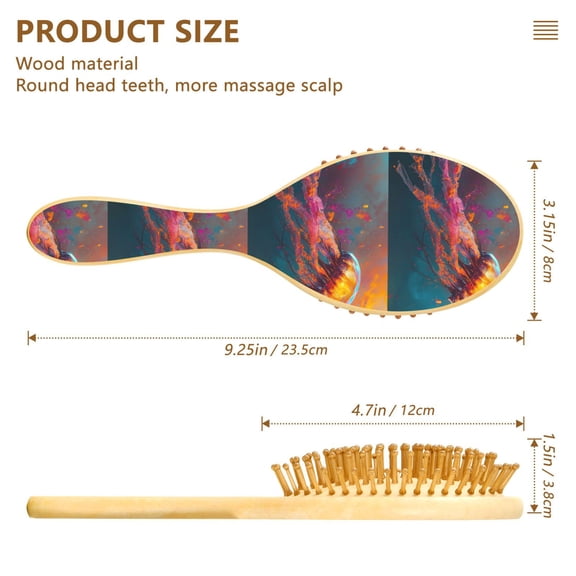 YAZAOO Soft Hair Brush Hair Comb Detangler Colorful Jellyfish Art Smoothing Hair Care Beauty Gift
