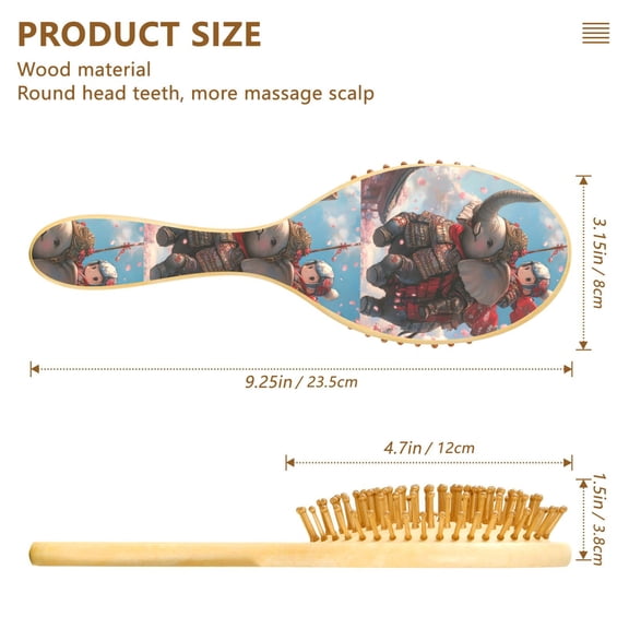 YAZAOO Soft Hair Brush Hair Comb Detangler Cute Anime Elephant Knight Smoothing Hair Care Beauty Gift