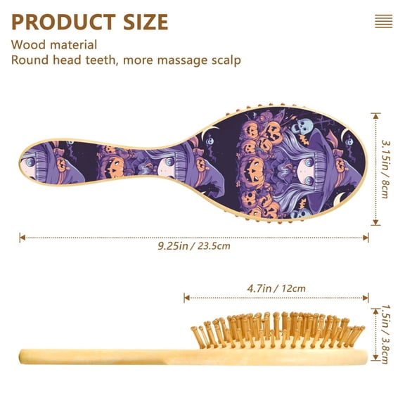YAZAOO Soft Hair Brush Hair Comb Detangler Cute Anime Witch Smoothing Hair Care Beauty Gift