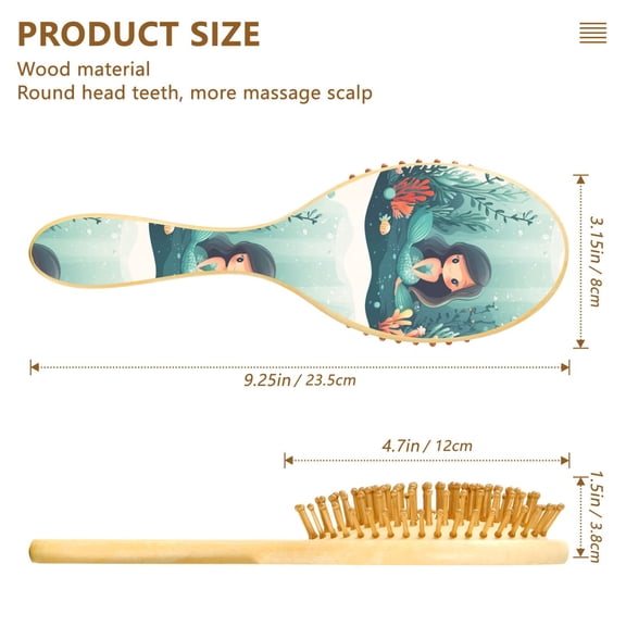 YAZAOO Soft Hair Brush Hair Comb Detangler Cute Cartoon Mermaid Smoothing Hair Care Beauty Gift