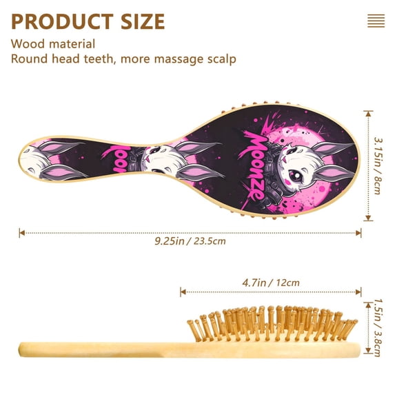 YAZAOO Soft Hair Brush Hair Comb Detangler Cute Cartoon Rabbit Smoothing Hair Care Beauty Gift