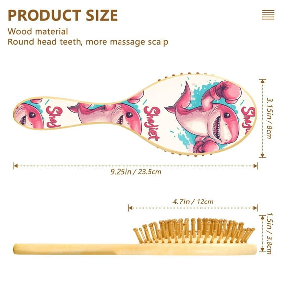 YAZAOO Soft Hair Brush Hair Comb Detangler Cute Shark Smoothing Hair Care Beauty Gift