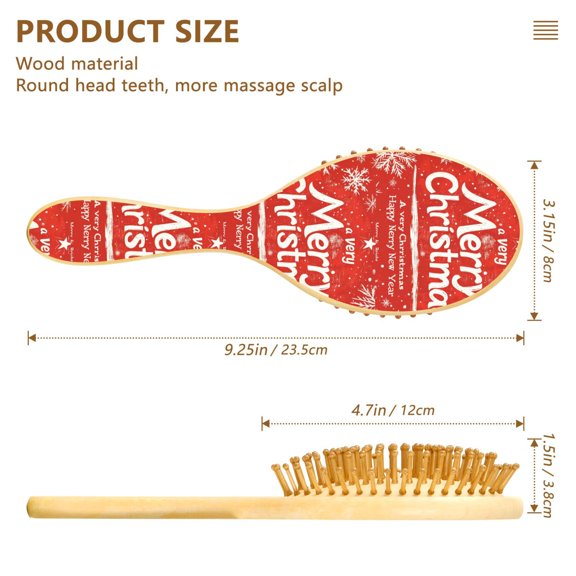 YAZAOO Soft Hair Brush Hair Comb Detangler Design Blessing and Snowflake Smoothing Hair Care Beauty Gift