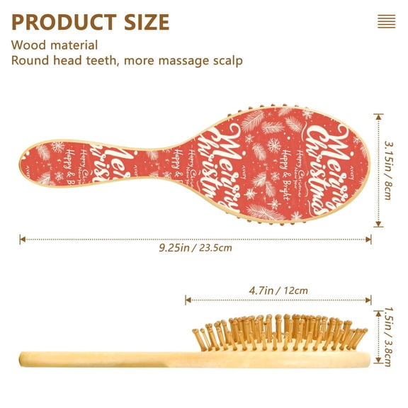 YAZAOO Soft Hair Brush Hair Comb Detangler Design Merrh Christmas Print Smoothing Hair Care Beauty Gift