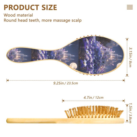 YAZAOO Soft Hair Brush Hair Comb Detangler Fantasy Palacel Painting Smoothing Hair Care Beauty Gift
