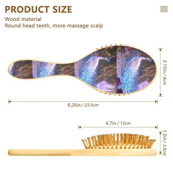 YAZAOO Soft Hair Brush Hair Comb Detangler Fantasy Peacock Crystals Smoothing Hair Care Beauty Gift