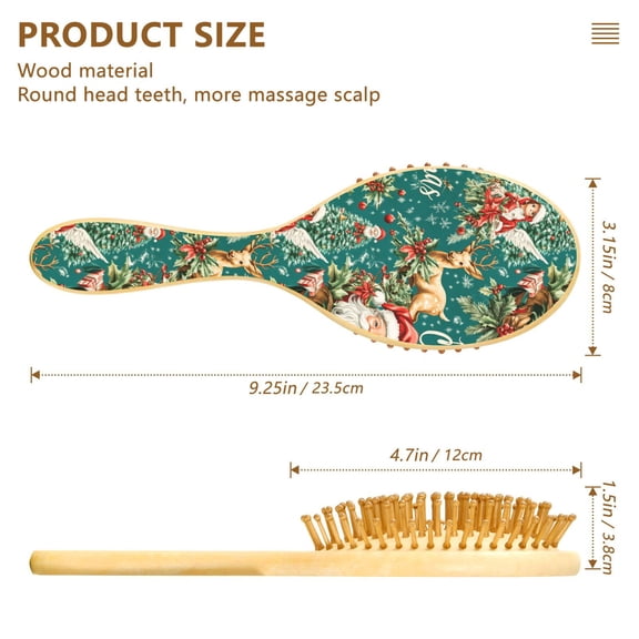 YAZAOO Soft Hair Brush Hair Comb Detangler Festive Holiday Wonderland Smoothing Hair Care Beauty Gift