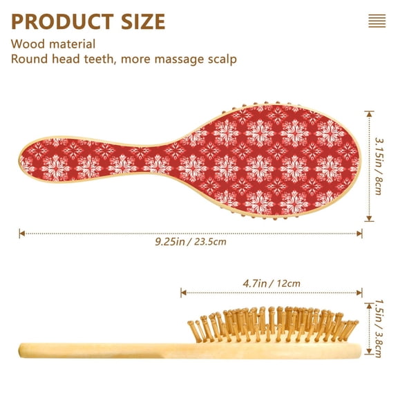 YAZAOO Soft Hair Brush Hair Comb Detangler Festive Snowflake Pattern Smoothing Hair Care Beauty Gift