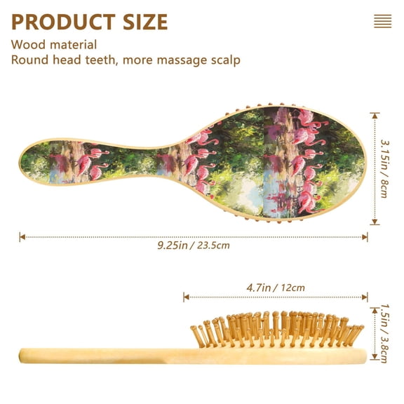 YAZAOO Soft Hair Brush Hair Comb Detangler Flamingos in The Forest Smoothing Hair Care Beauty Gift