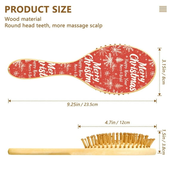 YAZAOO Soft Hair Brush Hair Comb Detangler Full Pattern for Christmas Smoothing Hair Care Beauty Gift