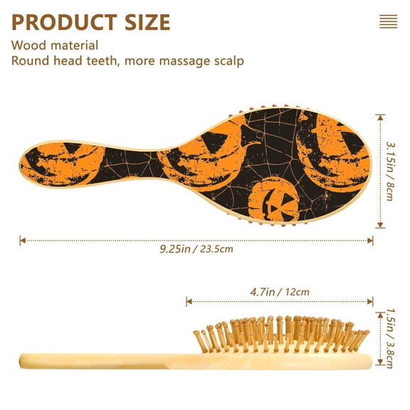 YAZAOO Soft Hair Brush Hair Comb Detangler Funny Pumpkin Ghost Face Smoothing Hair Care Beauty Gift