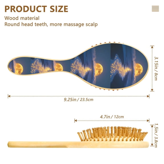 YAZAOO Soft Hair Brush Hair Comb Detangler Glowing Celestial over Ocean Smoothing Hair Care Beauty Gift