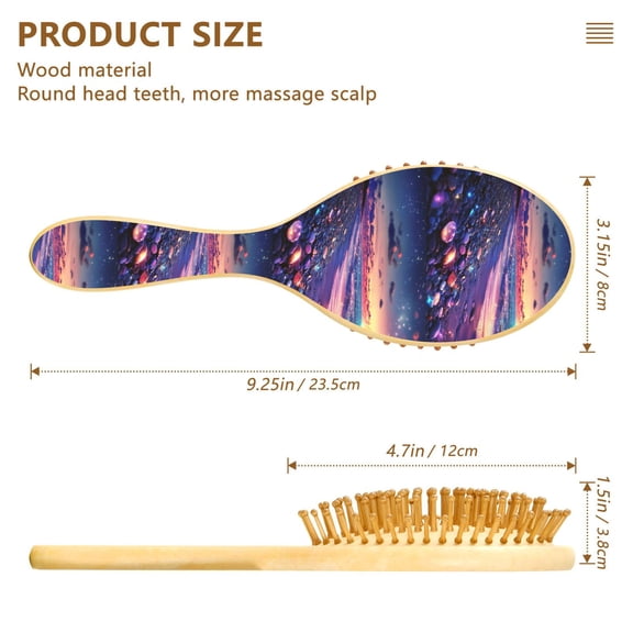 YAZAOO Soft Hair Brush Hair Comb Detangler Glowing Stones on Colorful Beach Smoothing Hair Care Beauty Gift