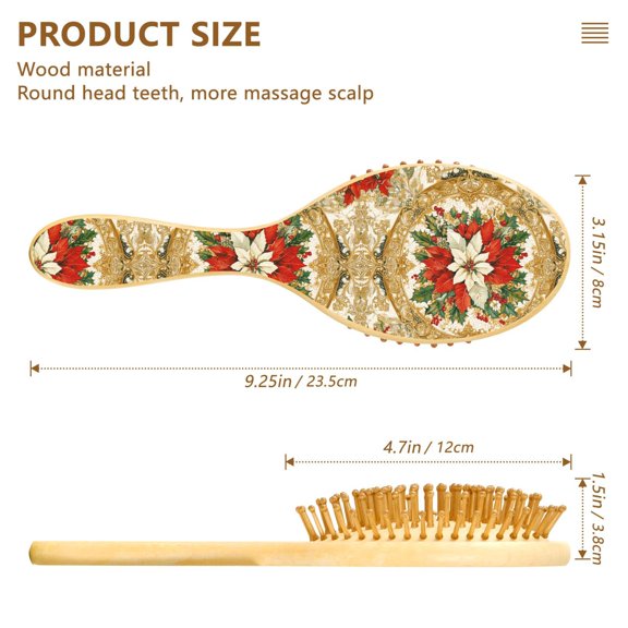 YAZAOO Soft Hair Brush Hair Comb Detangler Golden Holiday Elegance Smoothing Hair Care Beauty Gift