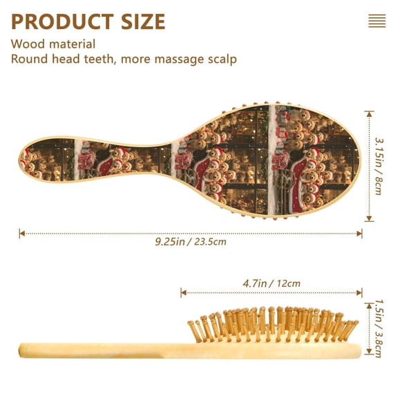 YAZAOO Soft Hair Brush Hair Comb Detangler Golden Retrievers in Santa Hats Smoothing Hair Care Beauty Gift