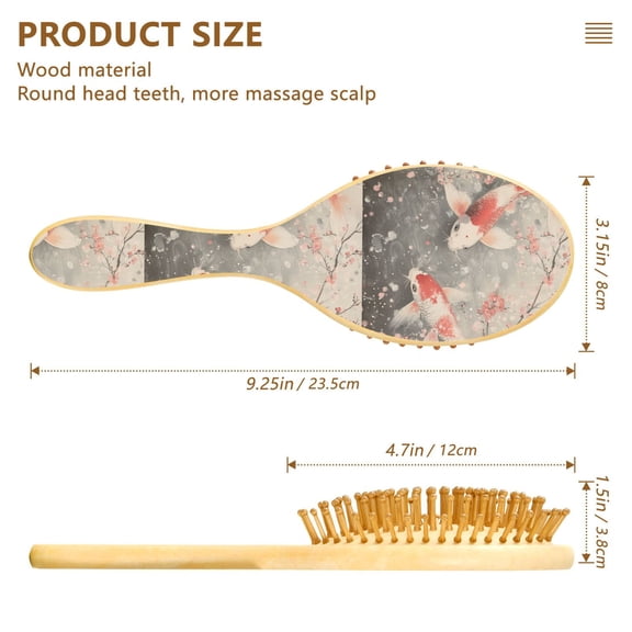 YAZAOO Soft Hair Brush Hair Comb Detangler Goldfishs Painting Smoothing Hair Care Beauty Gift