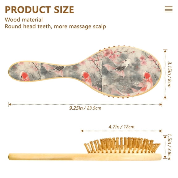 YAZAOO Soft Hair Brush Hair Comb Detangler Goldfishs Smoothing Hair Care Beauty Gift