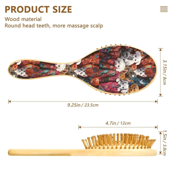 YAZAOO Soft Hair Brush Hair Comb Detangler He Purrfect Playmates Smoothing Hair Care Beauty Gift