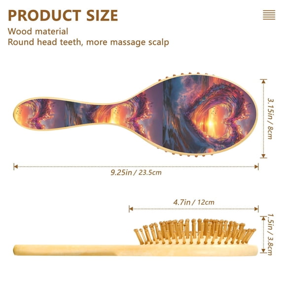 YAZAOO Soft Hair Brush Hair Comb Detangler Heart-shaped Wave Drawing Smoothing Hair Care Beauty Gift