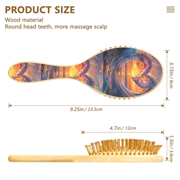 YAZAOO Soft Hair Brush Hair Comb Detangler Heart-shaped Wave Pattern Smoothing Hair Care Beauty Gift