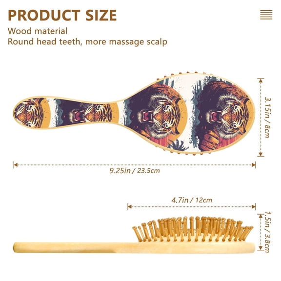 YAZAOO Soft Hair Brush Hair Comb Detangler Huff Tiger Pattern Smoothing Hair Care Beauty Gift