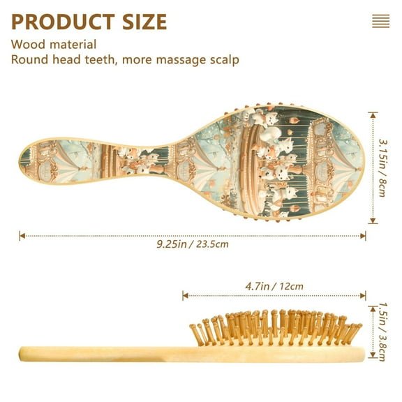 YAZAOO Soft Hair Brush Hair Comb Detangler Joyful White Fox Smoothing Hair Care Beauty Gift