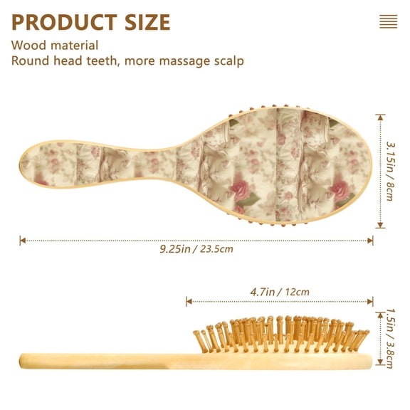 YAZAOO Soft Hair Brush Hair Comb Detangler Kittens Tea Set Roses Smoothing Hair Care Beauty Gift