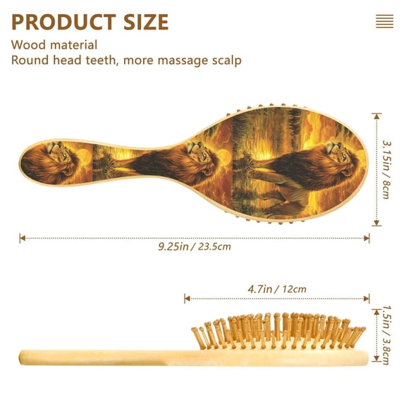 YAZAOO Soft Hair Brush Hair Comb Detangler Lion in Savannah at Sunset Smoothing Hair Care Beauty Gift