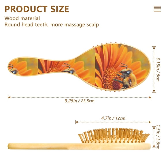 YAZAOO Soft Hair Brush Hair Comb Detangler Oil Bee Patting Smoothing Hair Care Beauty Gift