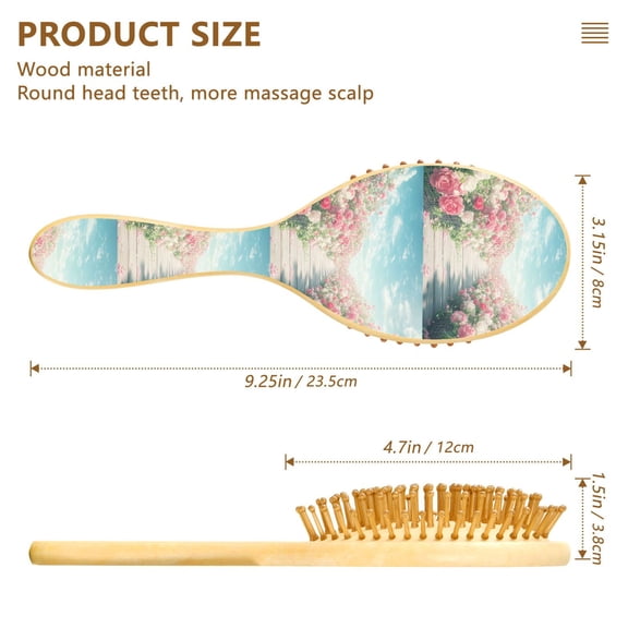 YAZAOO Soft Hair Brush Hair Comb Detangler Pathway Surrounded by Blooming_roses Smoothing Hair Care Beauty Gift