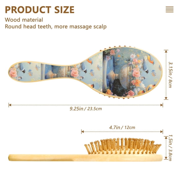 YAZAOO Soft Hair Brush Hair Comb Detangler Plainting Of Birds Smoothing Hair Care Beauty Gift
