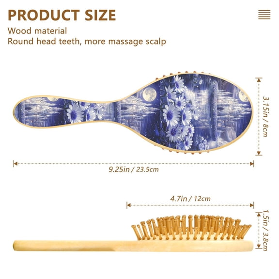 YAZAOO Soft Hair Brush Hair Comb Detangler Purple Fantasy Palacel Smoothing Hair Care Beauty Gift