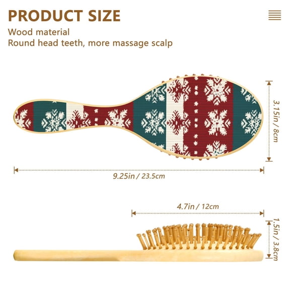 YAZAOO Soft Hair Brush Hair Comb Detangler Snowflake Pattern on Sweater Smoothing Hair Care Beauty Gift