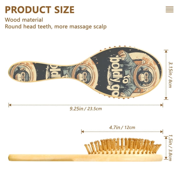 YAZAOO Soft Hair Brush Hair Comb Detangler Space Monkey Print Smoothing Hair Care Beauty Gift