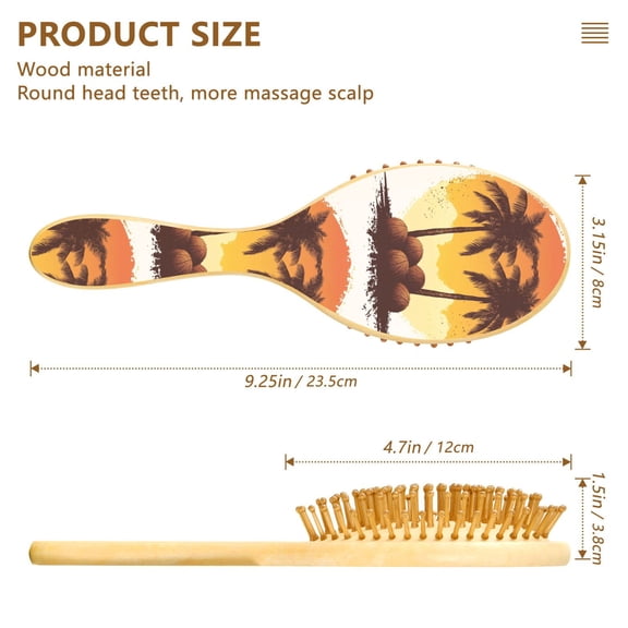 YAZAOO Soft Hair Brush Hair Comb Detangler Sunset Coconut Smoothing Hair Care Beauty Gift