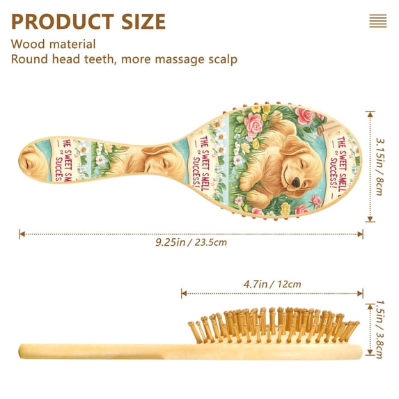 YAZAOO Soft Hair Brush Hair Comb Detangler The Aroma Of Success Smoothing Hair Care Beauty Gift