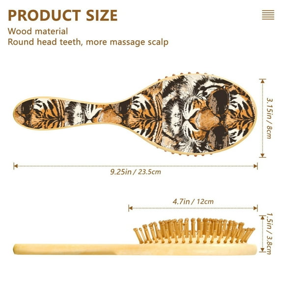 YAZAOO Soft Hair Brush Hair Comb Detangler Tigers Wearing Sunglass Plainting Smoothing Hair Care Beauty Gift