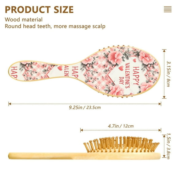 YAZAOO Soft Hair Brush Hair Comb Detangler Valentine's Day Floral Card Smoothing Hair Care Beauty Gift