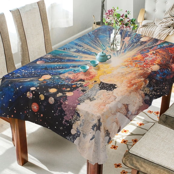 YAZAOO Square Tablecloth Big Bang Pattern Tableclothes