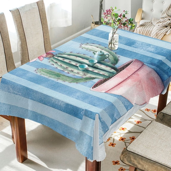 YAZAOO Square Tablecloth Cactus Painting Pattern Tableclothes