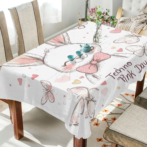 YAZAOO Square Tablecloth Cartoon Grin Pattern Pattern Tableclothes