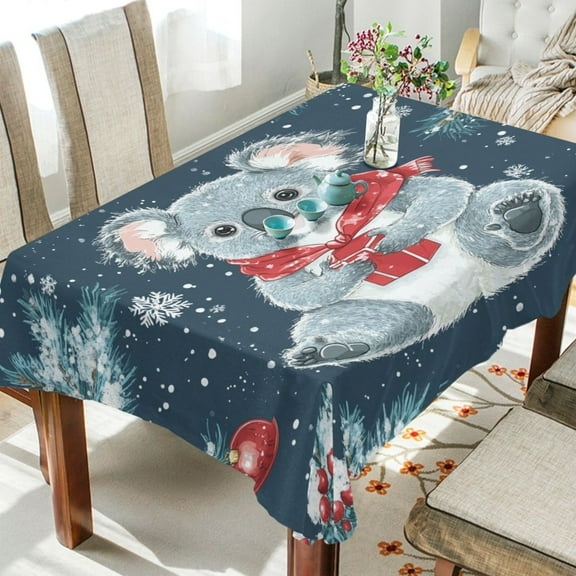 YAZAOO Square Tablecloth Christmas Koalas Pattern Pattern Tableclothes